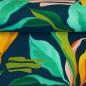 Preview: Piquejersey Malta Blätter Grün/Türkis/Orange by Swafing